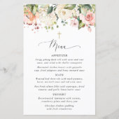 Pink Flowers, White Flowers, Boho, Baptism Menu (正面)