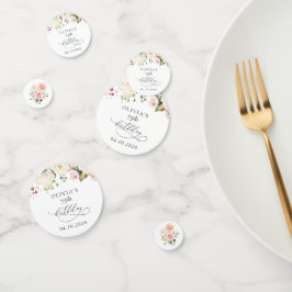 Pink Flowers, White Flowers, Boho, Birthday コンフェッティ