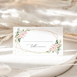 Pink Flowers, White Flowers, Boho, Bridal Shower プレイスカード