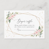 Pink Flowers, White Flowers, Boho, Diaper Raffle エンクロージャーカード (正面)