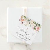Pink Flowers, White Flowers, Boho, Floral Baptism フェイバータグ (インサイチュ)
