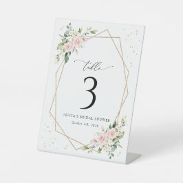 Pink Flowers, White Flowers, Boho, Table Numbers 台座サイン