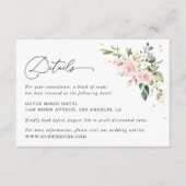 Pink Flowers, White Flowers, Boho, Wedding Details エンクロージャーカード (正面)