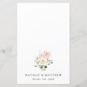 Pink Flowers, White Flowers, Boho, Wedding Menu (裏面)