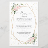 Pink Flowers, White Flowers, Boho, Wedding Menu (正面)