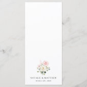 Pink Flowers, White Flowers, Boho, Wedding Menu メニュー (裏面)