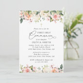 Pink Flowers, White Flowers, First Holy Communion 招待状 (スタンド正面)