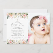 Pink Flowers, White Flowers, Floral Confirmation 招待状 (正面)