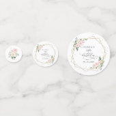 Pink Flowers, White Flowers, Greenery, Birthday コンフェッティ (裏面)