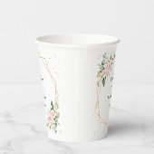 Pink Flowers, White Flowers, Greenery, Wedding 紙コップ (右)