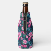Pink Flowers with Green Leaves Partern-79066 ボトルクーラー (ボトル裏面)