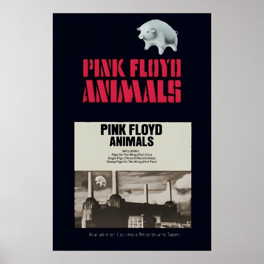 Pink Floyd 1977 Animals US Promo Poster Print 1 ポスター (正面)