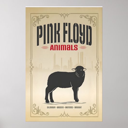 Pink Floyd, Sheep, Original Print Design ポスター (正面)