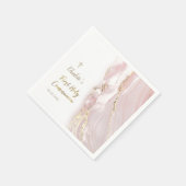 pink fluid marble First Communion スタンダードカクテルナプキン (角)