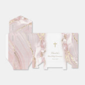 pink fluid marble First Communion フェイバーボックス (折り畳みなし)