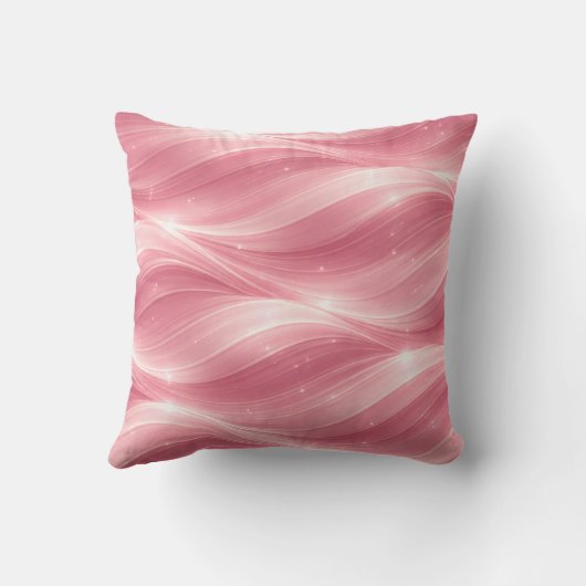 Pink Fluid Wave Pattern Throw Pillow クッション (裏面)