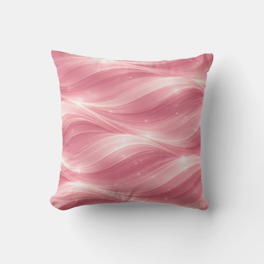 Pink Fluid Wave Pattern Throw Pillow クッション (正面)