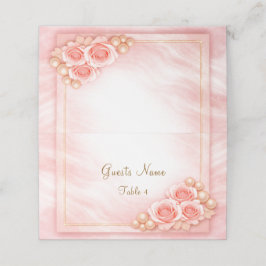 Pink Folded Place Card Wedding プレイスカード