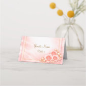 Pink Folded Place Card Wedding プレイスカード (正面)