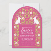 Pink Folk Art Easter Brunch Arch Invitation 招待状 (正面)