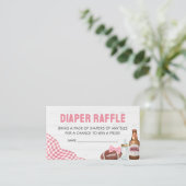 Pink Football Baby Shower Diaper Raffle エンクロージャーカード (スタンド正面)