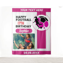 Pink Football Birthday, Football Girl Player 