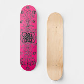 Pink Foral Design Skateboad スケートボード (正面)