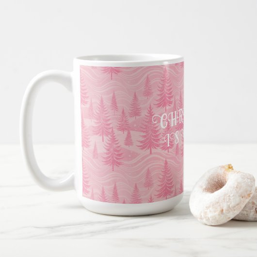 Pink Forest Christmas コーヒーマグカップ (ドーナツ)