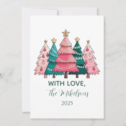 Pink Forest Christmas シーズンカード (正面)