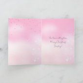 Pink Fox Bunny Love Glitter Sweetheart Christmas カード (内部)