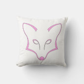 Pink Fox Logo Throw Pillow クッション (正面)