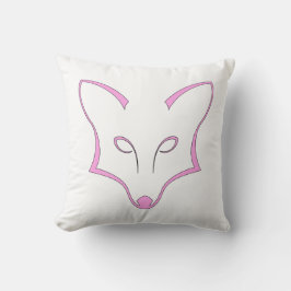 Pink Fox Logo Throw Pillow クッション