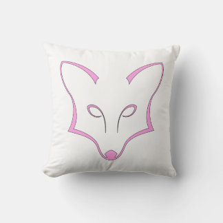 Pink Fox Logo Throw Pillow クッション
