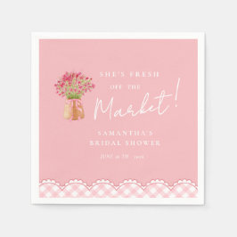 Pink fresh off the market arch bridal shower スタンダードカクテルナプキン