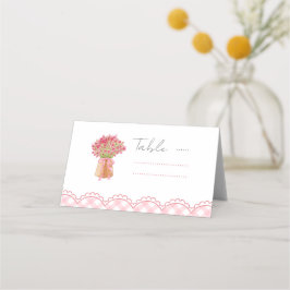 Pink fresh off the market Bridal shower プレイスカード