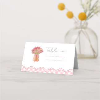 Pink fresh off the market Bridal shower プレイスカード