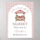 Pink Fresh off the market country Bridal Shower ポスター (正面)