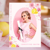 Pink Freshly Graduated Invitation 招待状