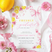 Pink Freshly Graduated Invitation 招待状