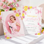 Pink Freshly Graduated Invitation 招待状