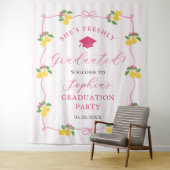 Pink Freshly Lemon Citrus Graduation Decor タペストリー (インサイチュ)