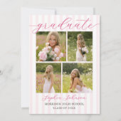 Pink Freshly Lemon Citrus Graduation Party 招待状 (裏面)