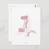 Pink Frilled High Heels Illustration ポストカード (正面/裏面)