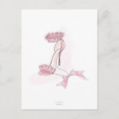Pink Frilled High Heels Illustration ポストカード (正面)
