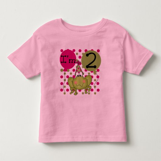 Pink Frog 2nd誕生日Tシャツとギフト トドラーTシャツ (正面)