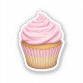 Pink Frosted Cupcake Emoji  シール (正面)