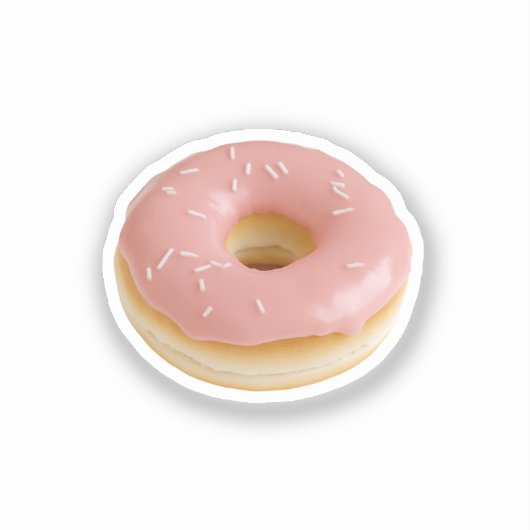 Pink Frosted Donut with Sprinkles シール (正面)