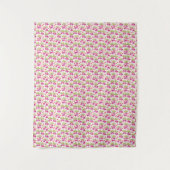 Pink Fuchsia Floral Pattern – Retro Botanical タペストリー (正面)