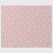 Pink Fuchsia Floral Pattern – Retro Botanical ラッピングペーパー (フラット)