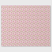 Pink Fuchsia Floral Pattern – Retro Botanical ラッピングペーパー (フラット)
